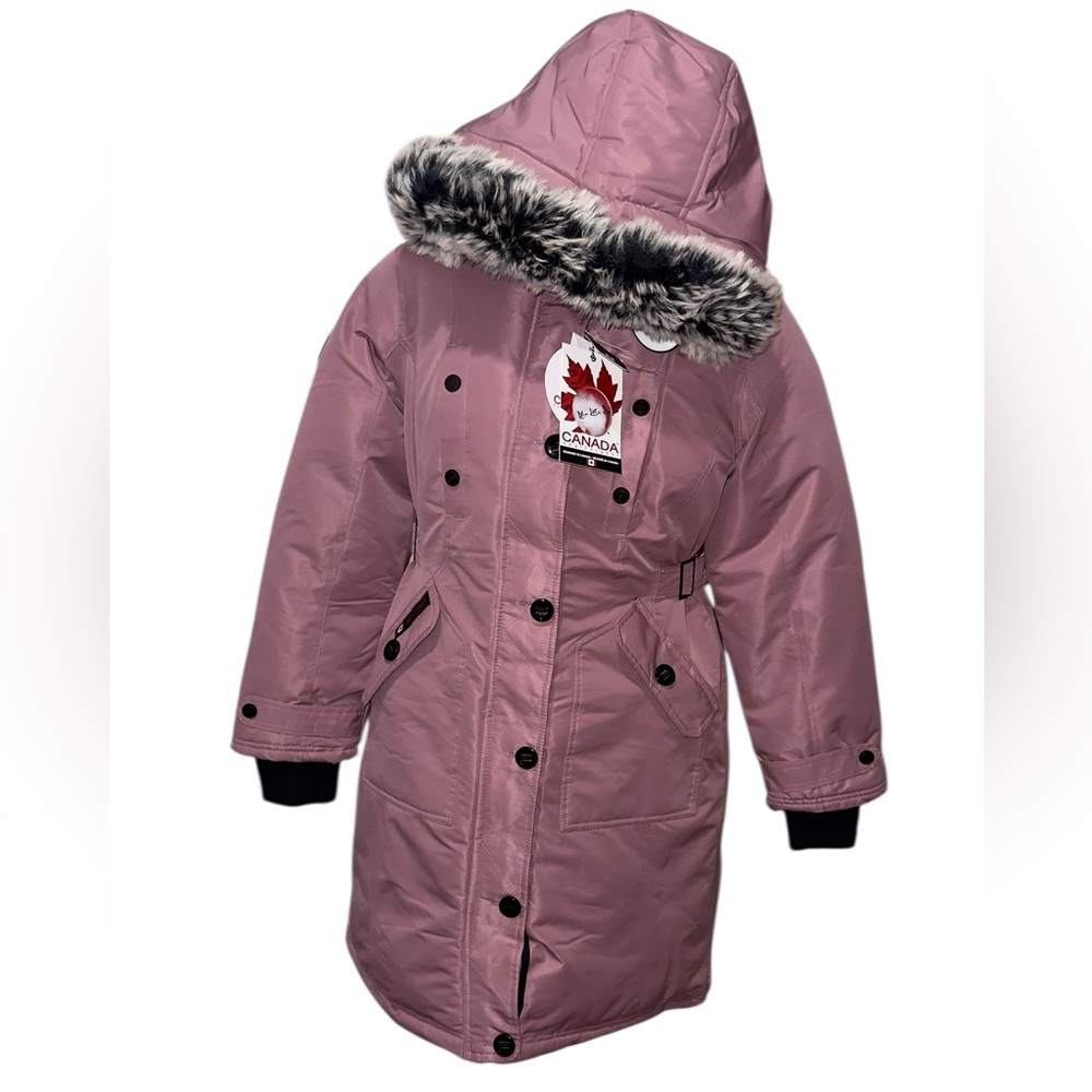 NWT $300 Canada Weather Gear Pink Haze Puffer Parka Jacket Faux Fur Hood M Ski - Picture 3 of 11
